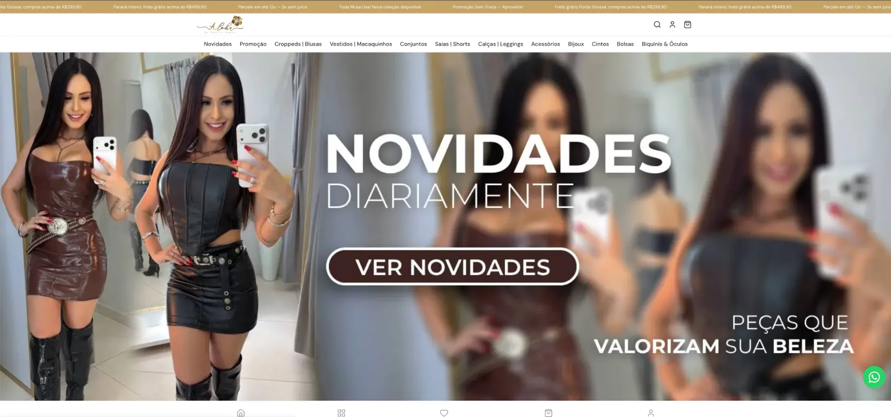 Home do e-commerce Aloha Camilly